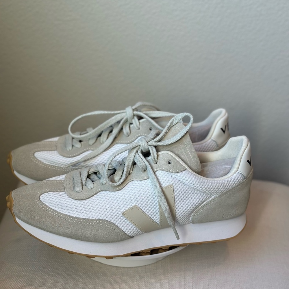 Veja White and Gray Sneakers